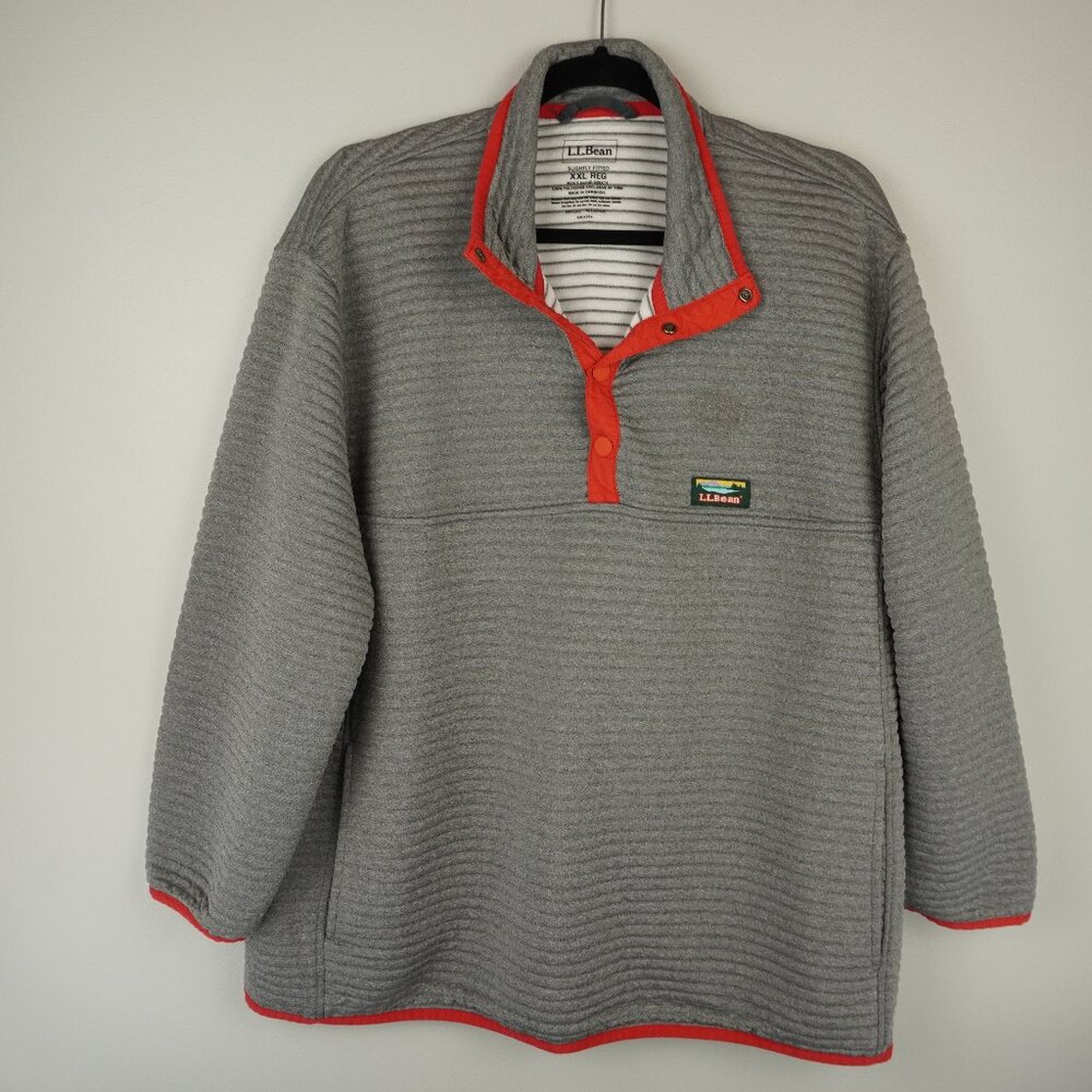 LL Bean Airlight Knit Grey  Pulllover Sweatshirt Size XXL